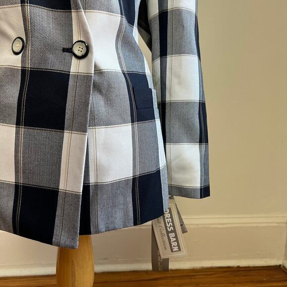 NWT Vintage 80s DressBarn Classic Plaid Double Breasted Suit Blazer Jacket 16 - Picture 5 of 11